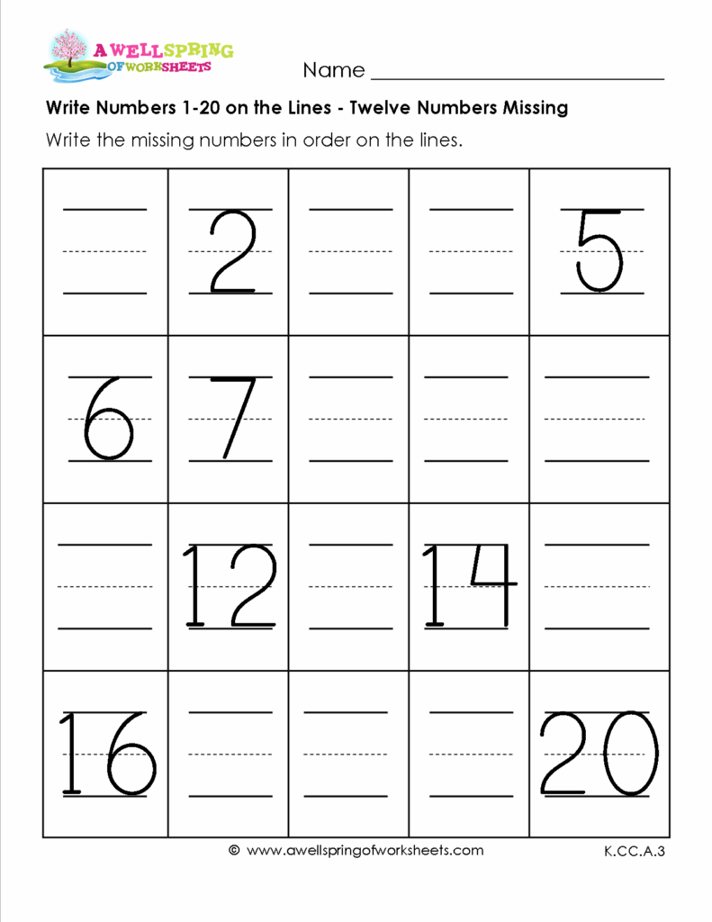 Number Worksheets 1 20 Printable