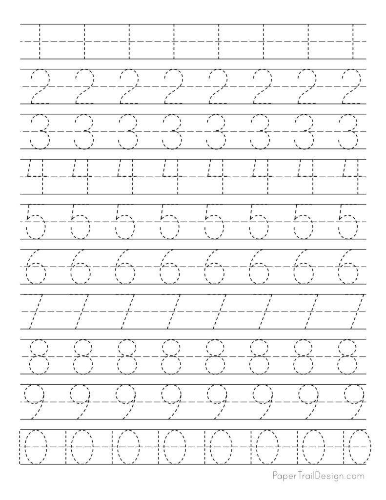 Number Writing Practice Printable