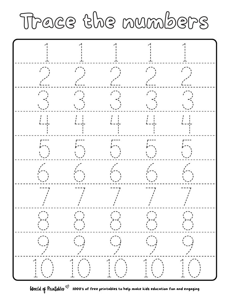Numbers 1 10 Tracing Worksheets Free Printable Tracing And W
