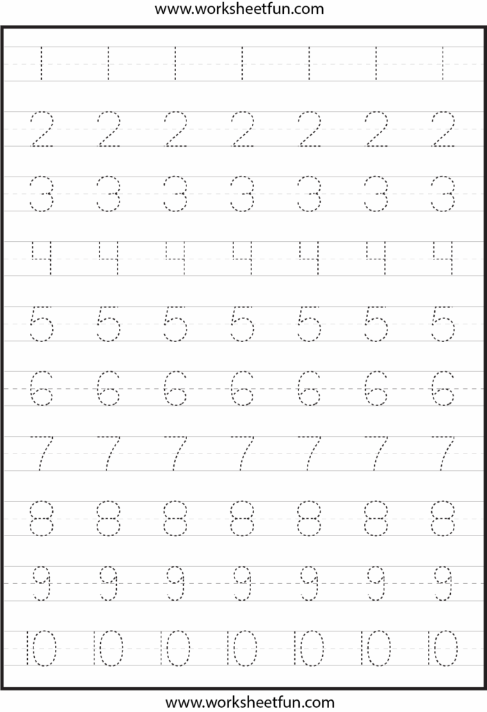 Numbers 1 10 Tracing Worksheets Pdf