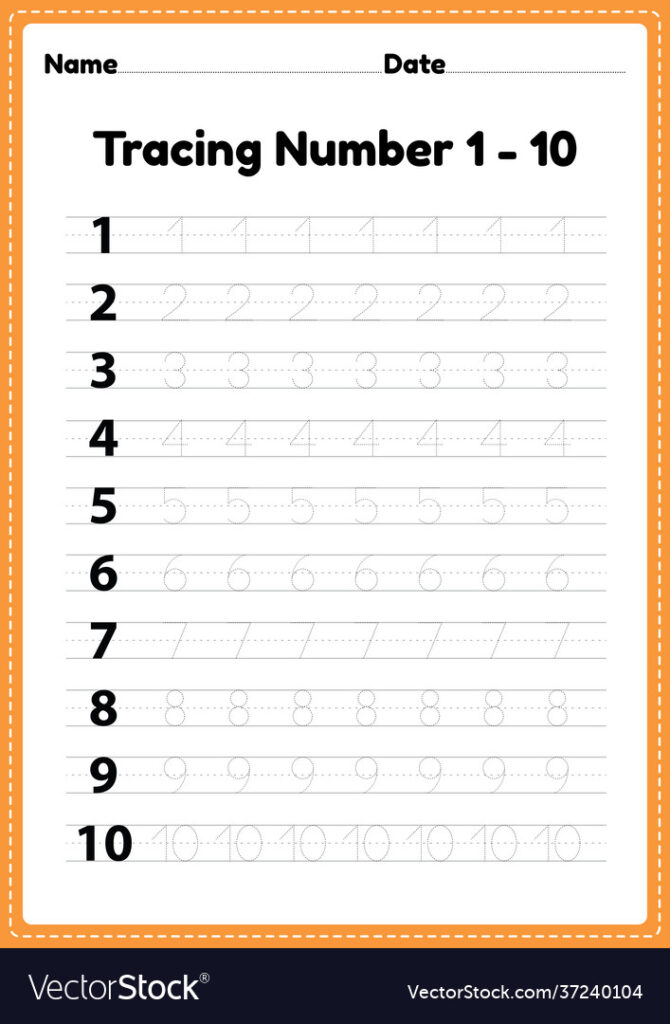 Numbers 1 10 Worksheets For Kindergarten Pdf