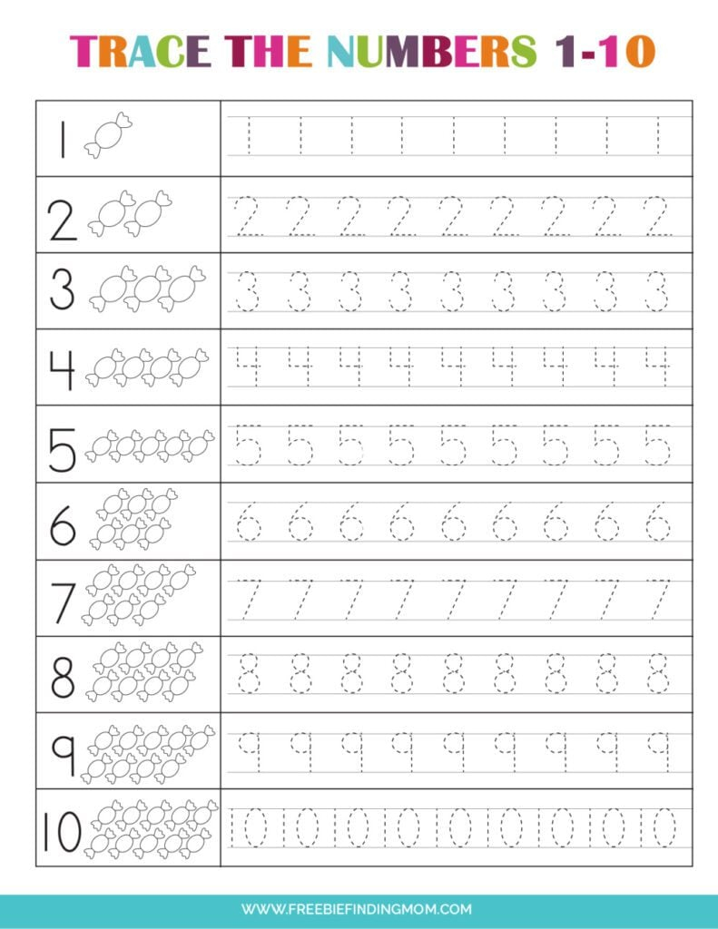 Numbers 1 10 Worksheets Writing Numbers 1 10 Worksheets