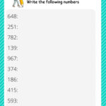 Numbers 1 1000 Worksheets Pdf