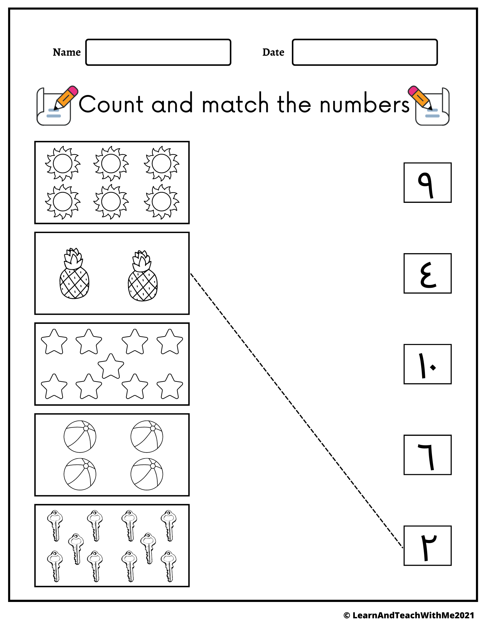 Numbers 1 20 Worksheets Black White And Color Made By Teachers