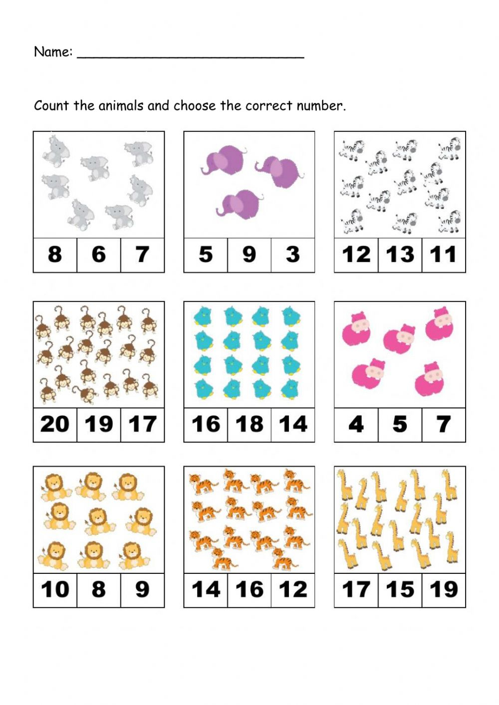 Numbers 1 20 Worksheets Counting Numbers 1 20 Worksheets