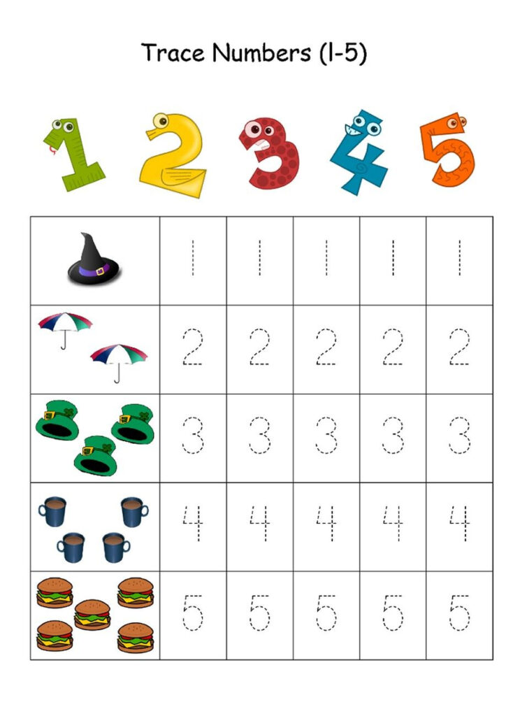 Numbers 1 5 Worksheets Tracing Numbers 1 5