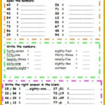 Numbers 1 To 100 Work Sheet