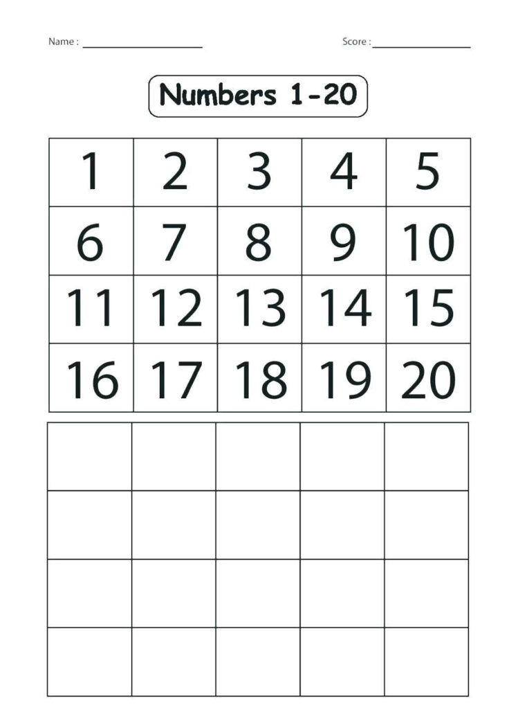 Numbers 1 To 20 Worksheet