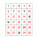 Numbers 1 To 30 Worksheet