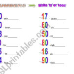 Numbers 10 100 ESL Worksheet By Kllakier