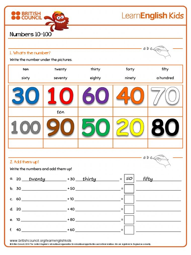Numbers 10 100 Worksheets For Learning