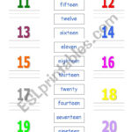 Numbers 11 20 ESL Worksheet By Becia