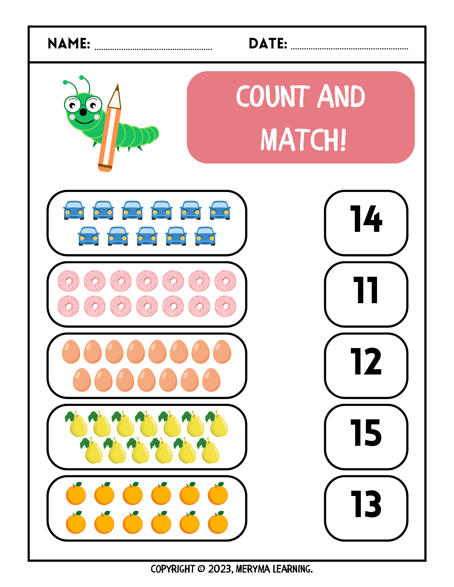 Numbers 11 To 20 Worksheets For Kindergarten