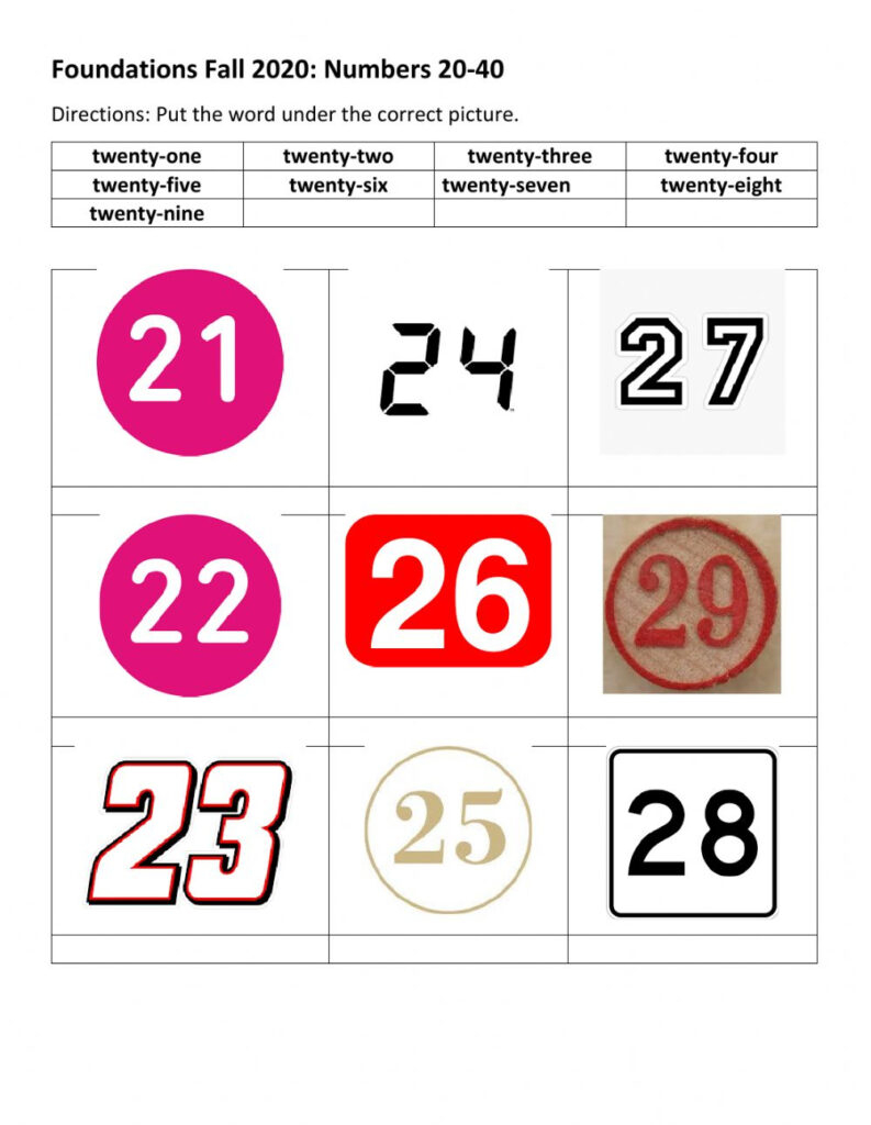 Numbers 20 40 Worksheets AlphabetWorksheetsFree