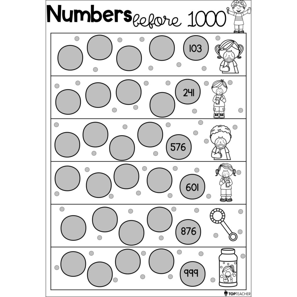 Numbers Before 1000 Worksheet Top Teacher