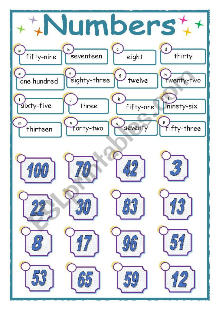 Numbers From 0 To 100 ESL Worksheet By Pauore94