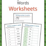 Numbers Into Words Worksheets