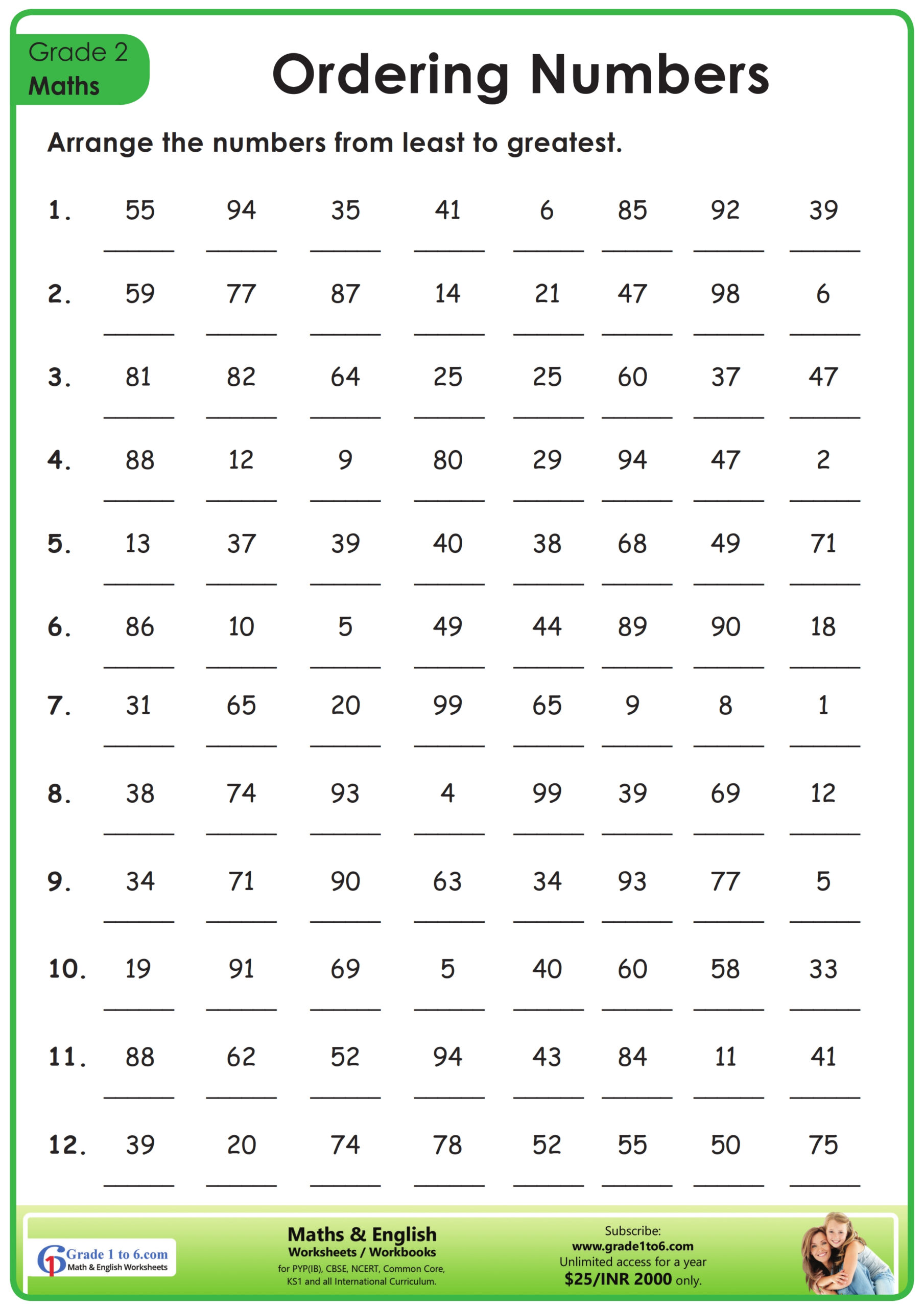 Numbers Ordering Numbers 1 100 FREE Printable Worksheets 