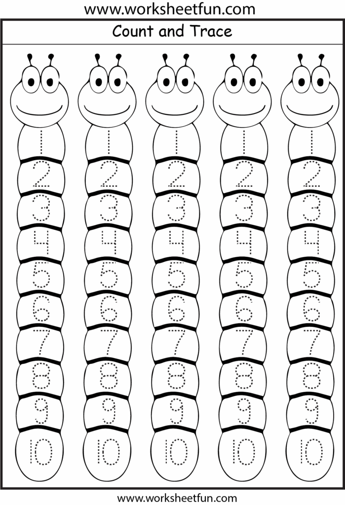Numbers Tracing Worksheet For Kindergarten