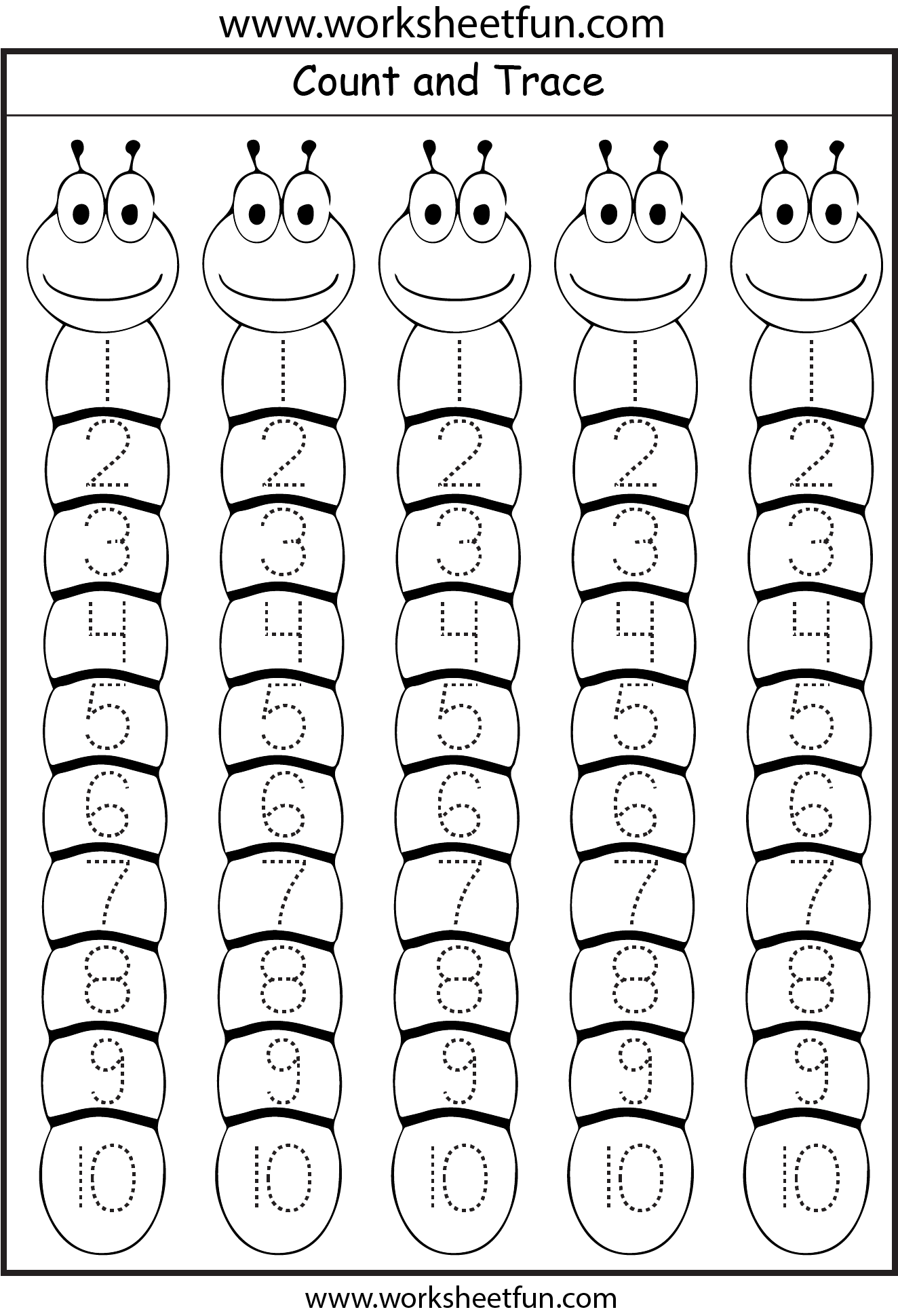Numbers Tracing Worksheet For Kindergarten