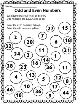 Odd And Even Numbers Coloring Worksheets