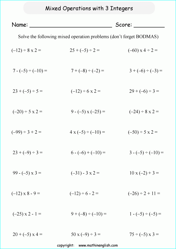 Operations With Mixed Numbers