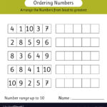 Ordering Numbers 1 10 One Worksheet Free Printable Worksheets