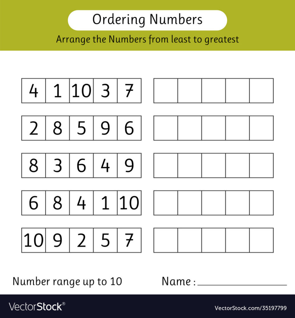 Ordering Numbers 1 10 One Worksheet Free Printable Worksheets