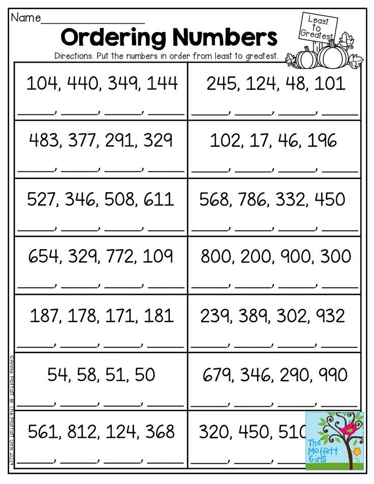 Ordering Numbers Greatest To Least Worksheet