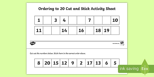 Ordering Numbers To 20 Worksheet Maths Teaching Resource