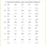 Ordering Real Numbers Worksheets