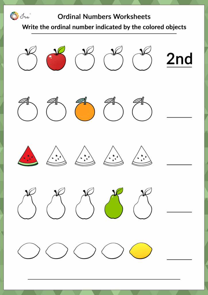 Ordinal Number Activities For Kindergarten