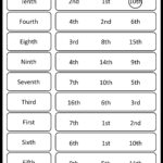 Ordinal Numbers 1 To 10 Worksheets