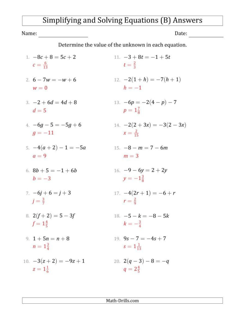 Parentheses Math Worksheet