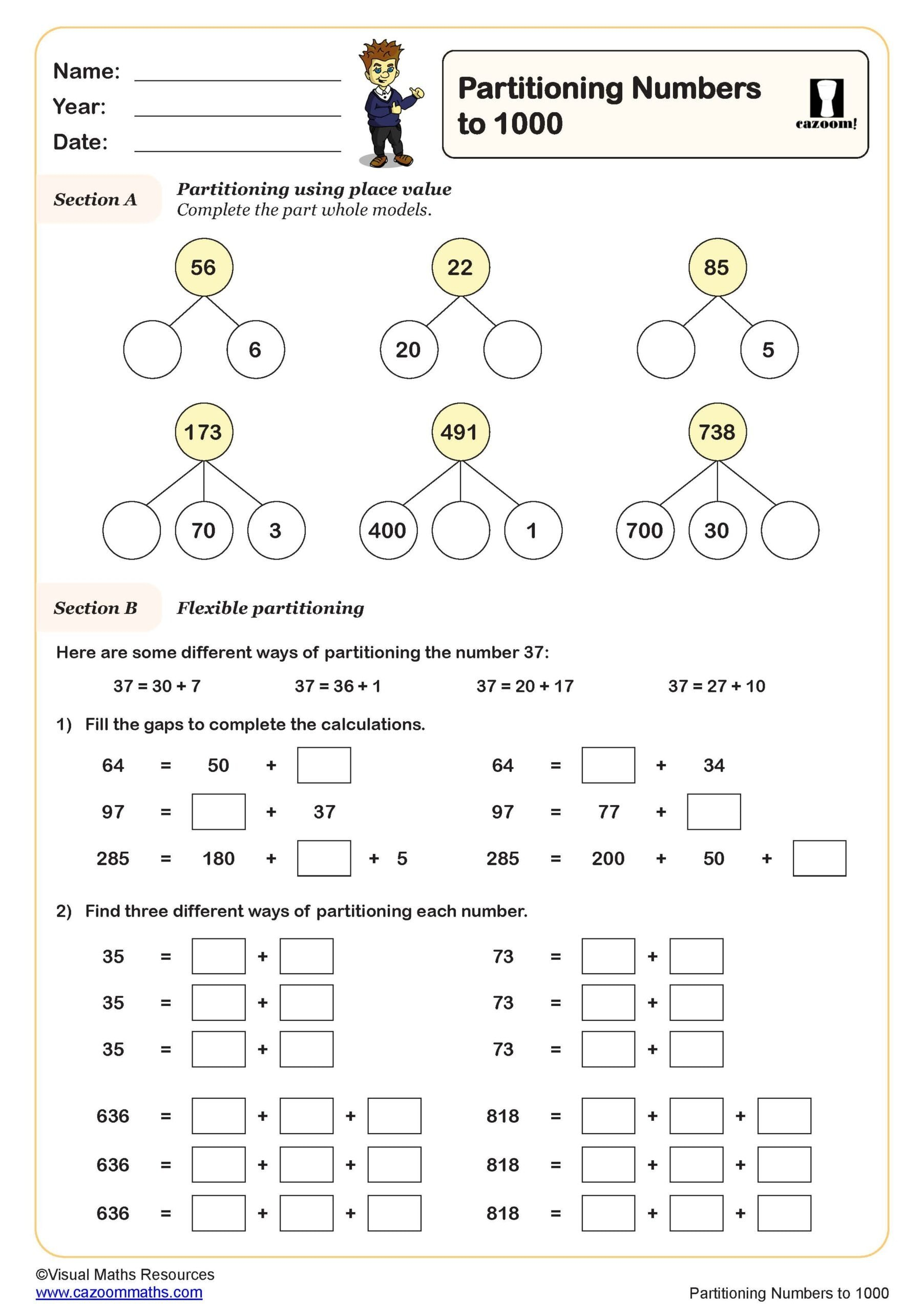 Partitioning 2 Digit Numbers Worksheets By Classroom Vrogue co