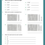 Place Value Of Whole Numbers Worksheet Grade1to6 Worksheets Library