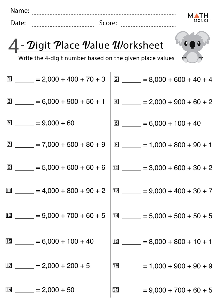 Place Value Practice Worksheets