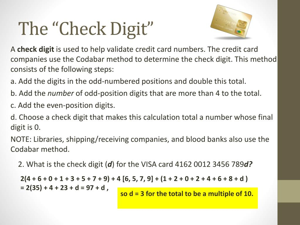 PPT Analyzing Numerical Data Validating Identification Numbers 