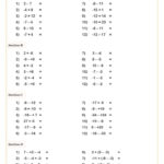Practice Negative Number And Addition And Subtraction Worksheet