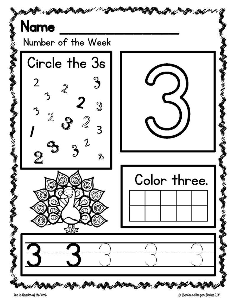 Pre K Worksheet Numbers