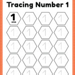 Preschool Number 1 Tracing Worksheet PDF Printable For Kindergarten