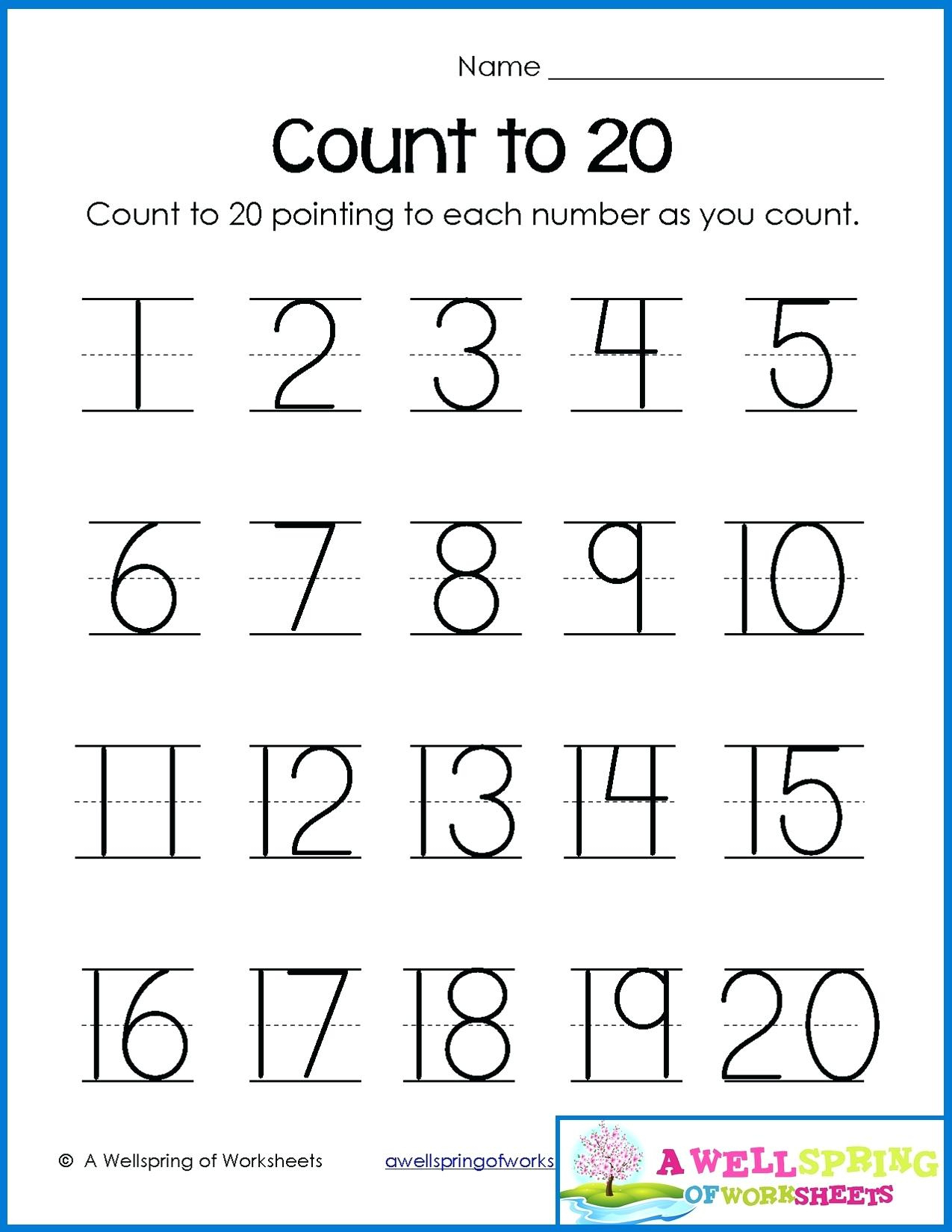 Preschool Writing Numbers 1 To 20 Worksheets