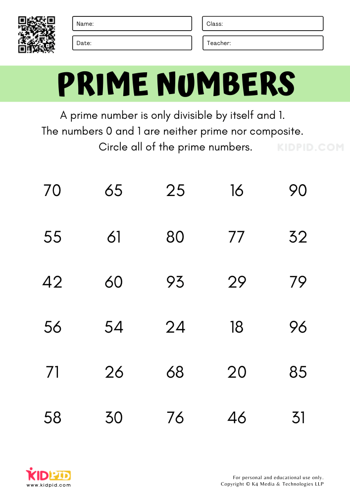 Prime And Composite Numbers 4th Grade Math Worksheets Worksheets Library