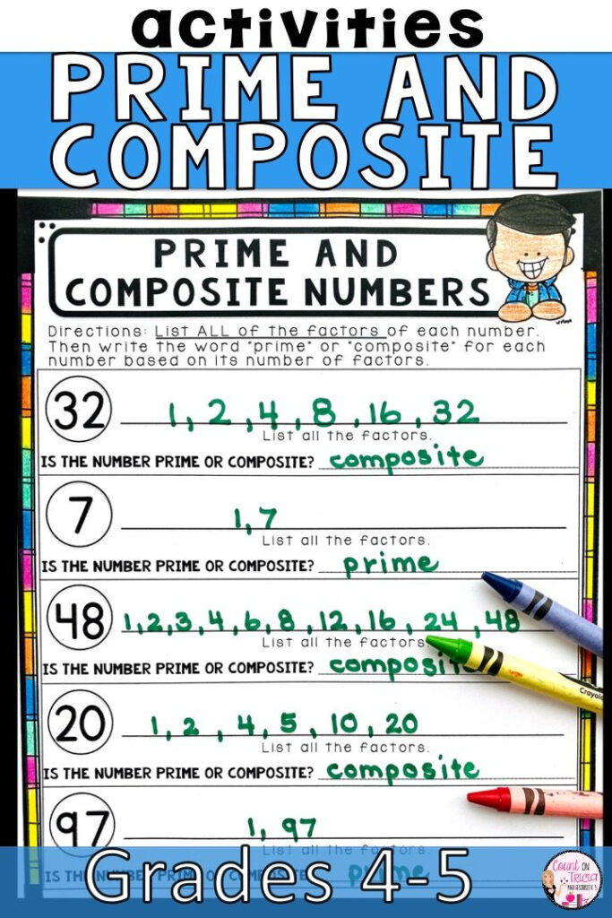 Prime And Composite Numbers Worksheet 4th Grade Math Worksheets 4th 