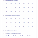 Prime And Composite Numbers Worksheets 6th Grade Math Worksheets