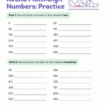 Printable 3rd Grade Numbers And Operations Base 10 Rounding Multi