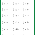 Printable Free Multiplying Fractions Worksheets by Whole Numbers In