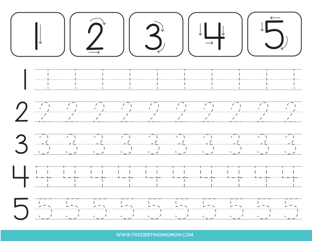 Printable Tracing Numbers Worksheets 1 To 20