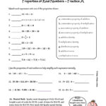 Properties Of Real Numbers Worksheet Answers