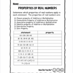 Properties Of Real Numbers Worksheets 15 Worksheets Worksheets